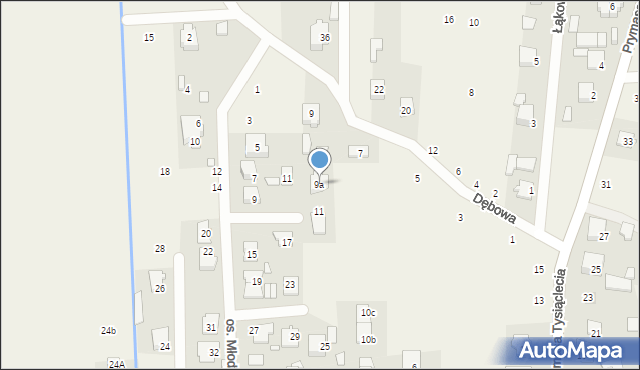 Dobczyn, Dębowa, 9a, mapa Dobczyn