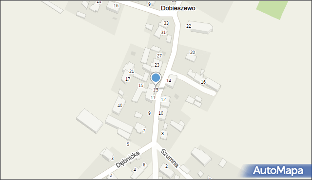 Dobieszewo, Dębnicka, 13, mapa Dobieszewo