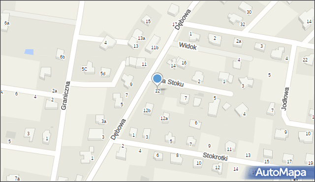 Dobra, Dębowa, 12, mapa Dobra