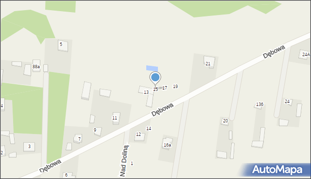 Dobrzyniewo Duże, Dębowa, 15, mapa Dobrzyniewo Duże