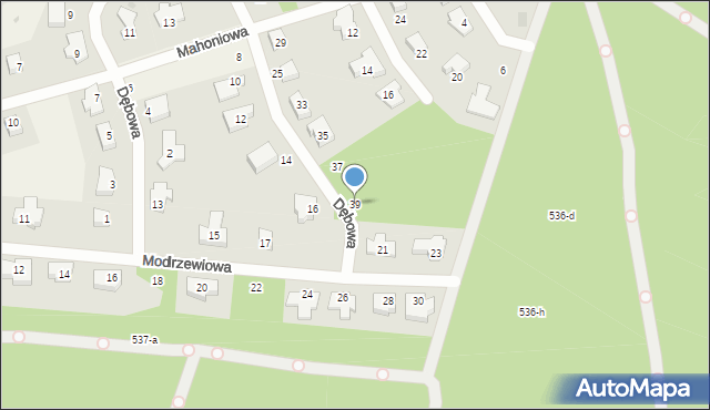 Dolaszewo, Dębowa, 39, mapa Dolaszewo