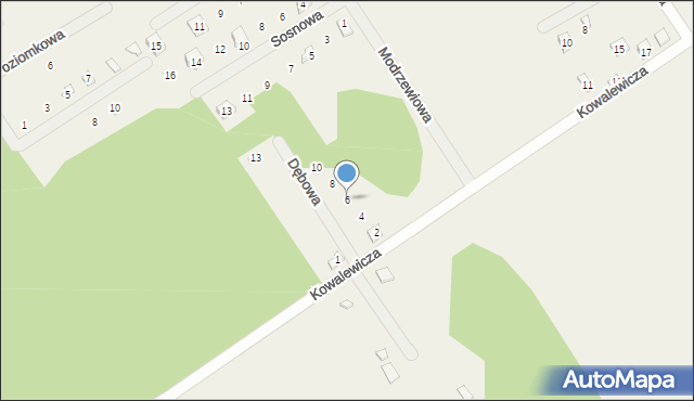 Dominice, Dębowa, 6, mapa Dominice