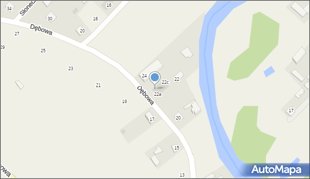 Drężewo, Dębowa, 22b, mapa Drężewo