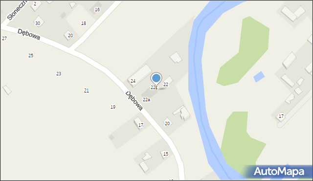 Drężewo, Dębowa, 22d, mapa Drężewo