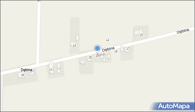 Drogomyśl, Dębina, 23, mapa Drogomyśl