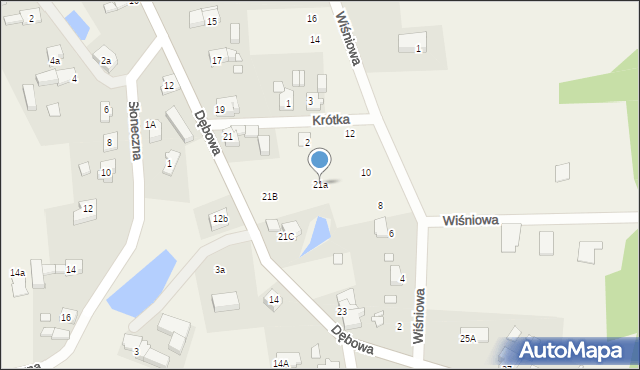 Droszków, Dębowa, 21a, mapa Droszków