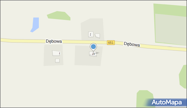 Dubeninki, Dębowa, 1A, mapa Dubeninki