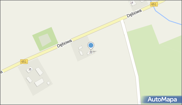 Dubeninki, Dębowa, 33, mapa Dubeninki