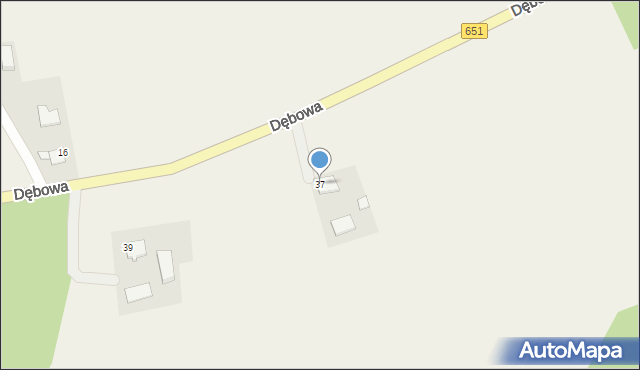 Dubeninki, Dębowa, 37, mapa Dubeninki