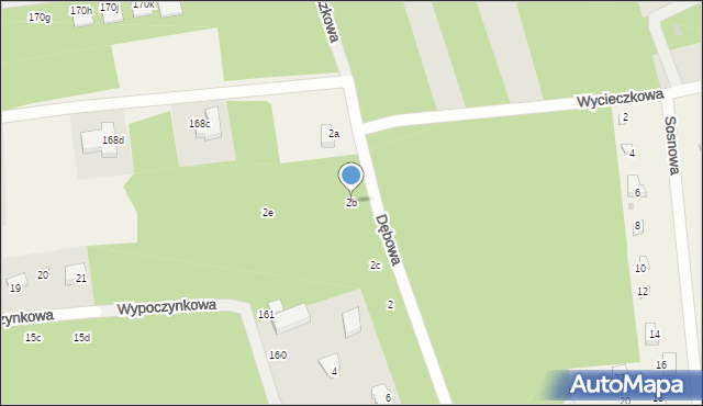 Florentynów, Dębowa, 2b, mapa Florentynów