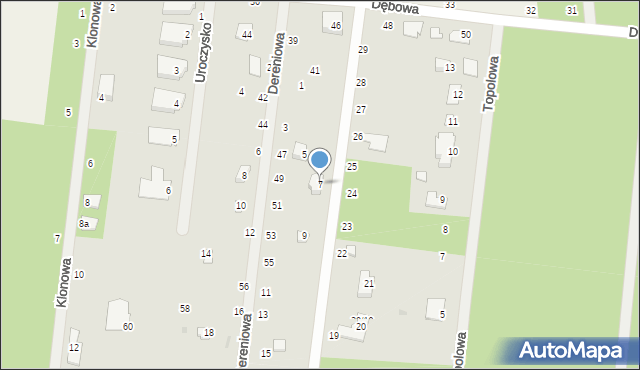 Florentynów, Dereniowa, 7, mapa Florentynów