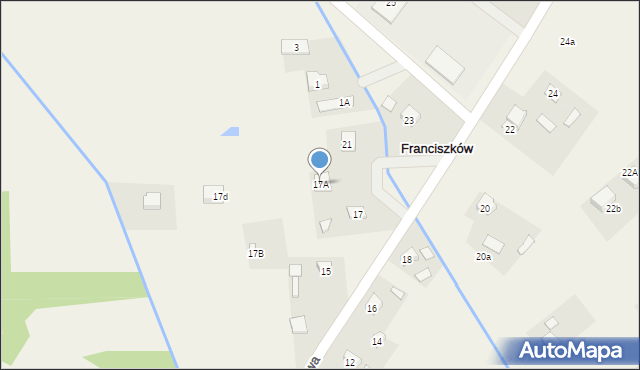 Franciszków, Dębowa, 17A, mapa Franciszków