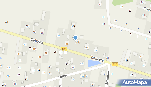 Gabryelin, Dębowa, 28A, mapa Gabryelin