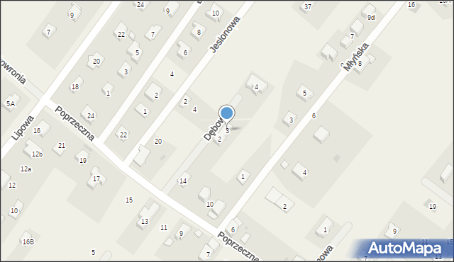 Gajków, Dębowa, 3, mapa Gajków