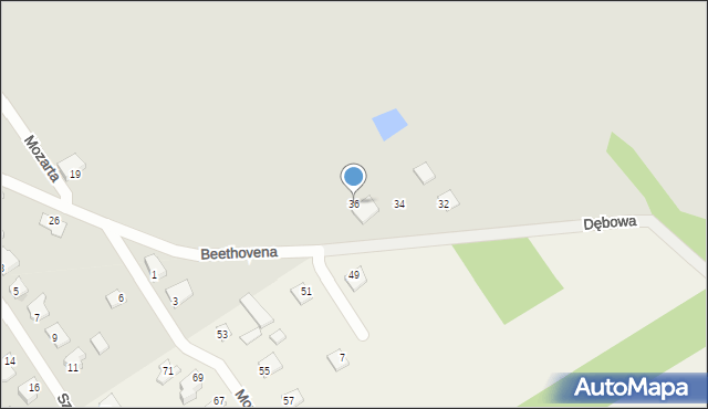 Garwolin, Dębowa, 36, mapa Garwolin