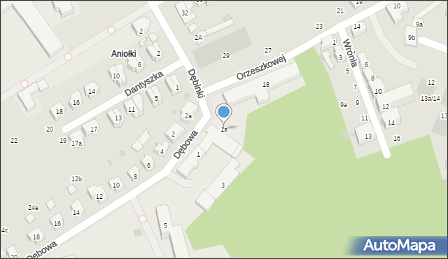 Gdańsk, Dębowa, 1a, mapa Gdańska