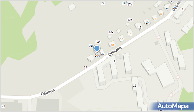 Gdańsk, Dębowa, 20A, mapa Gdańska