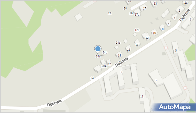 Gdańsk, Dębowa, 24a, mapa Gdańska