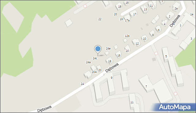 Gdańsk, Dębowa, 24d, mapa Gdańska