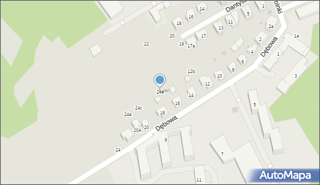 Gdańsk, Dębowa, 24e, mapa Gdańska