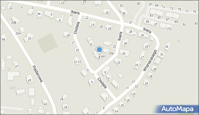 Gdańsk, Dedala, 8, mapa Gdańska