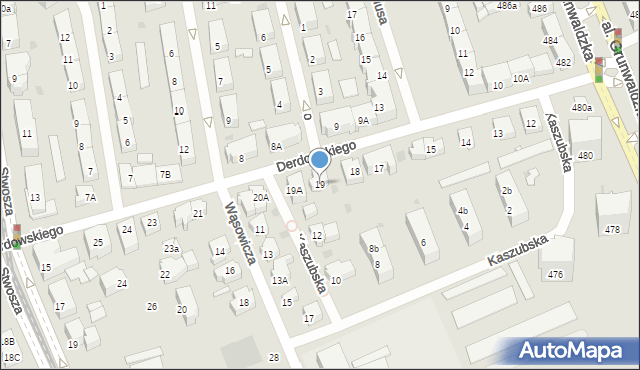 Gdańsk, Derdowskiego Jarosza Henryka, 19, mapa Gdańska