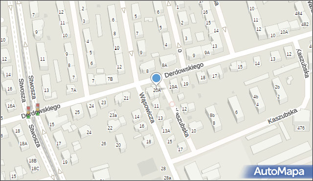 Gdańsk, Derdowskiego Jarosza Henryka, 20A, mapa Gdańska