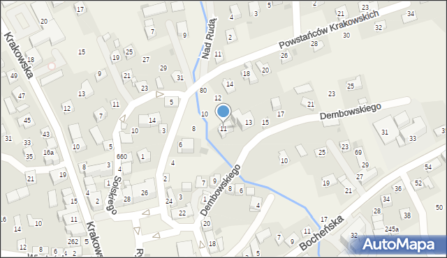 Gdów, Dembowskiego Edwarda, 11, mapa Gdów