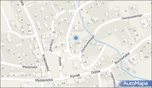 Gdów, Dembowskiego Edwarda, 5, mapa Gdów