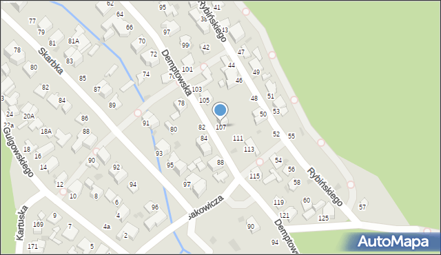 Gdynia, Demptowska, 107, mapa Gdyni