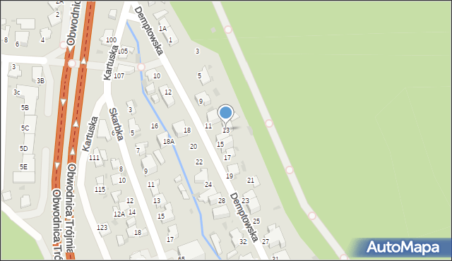 Gdynia, Demptowska, 13, mapa Gdyni
