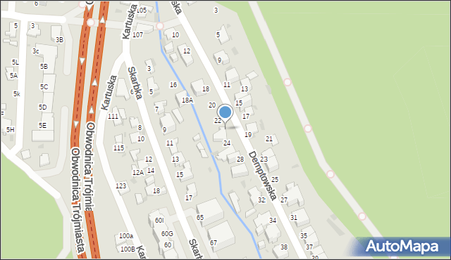 Gdynia, Demptowska, 24a, mapa Gdyni