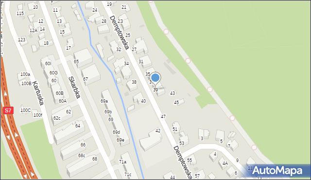 Gdynia, Demptowska, 39, mapa Gdyni