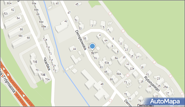 Gdynia, Demptowska, 59, mapa Gdyni