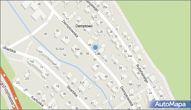 Gdynia, Demptowska, 89a, mapa Gdyni