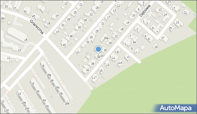 Gdynia, Dębowa, 34, mapa Gdyni