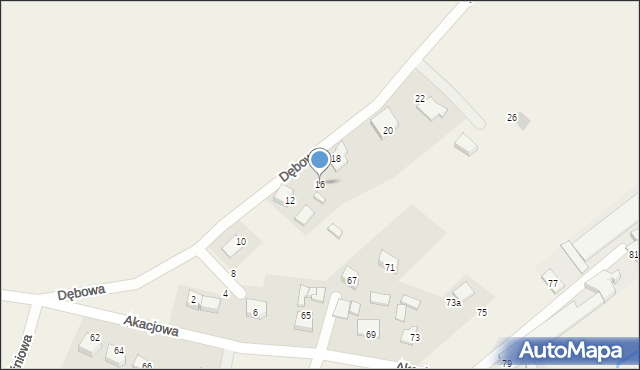 Glincz, Dębowa, 16, mapa Glincz