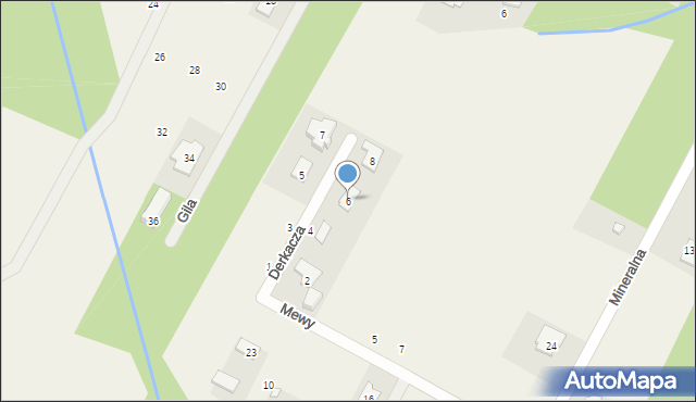 Głosków, Derkacza, 6, mapa Głosków
