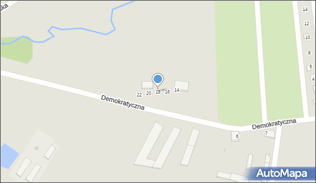 Goniądz, Demokratyczna, 18, mapa Goniądz