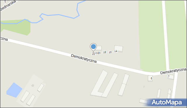 Goniądz, Demokratyczna, 22, mapa Goniądz