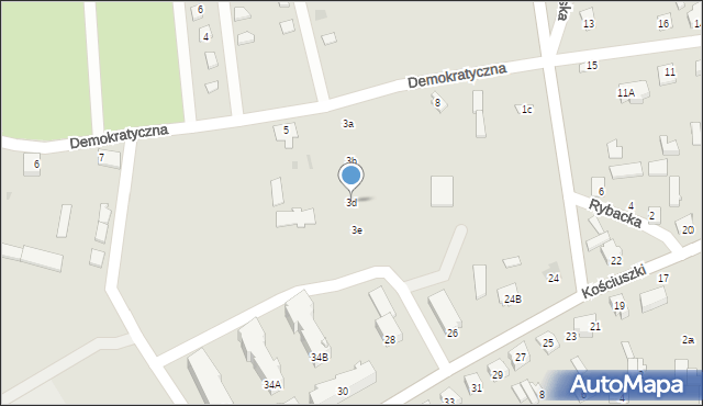 Goniądz, Demokratyczna, 3d, mapa Goniądz