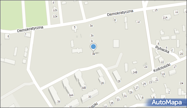 Goniądz, Demokratyczna, 3e, mapa Goniądz