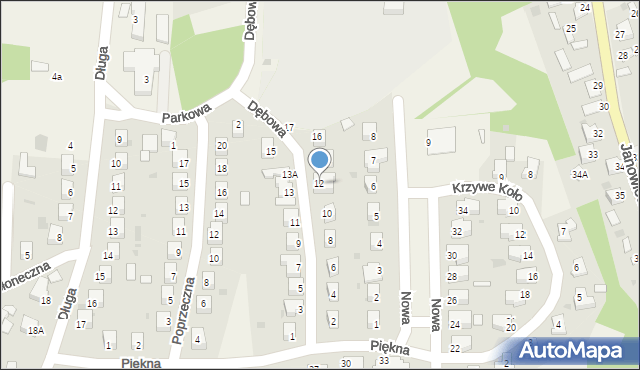 Góra Puławska, Dębowa, 12, mapa Góra Puławska