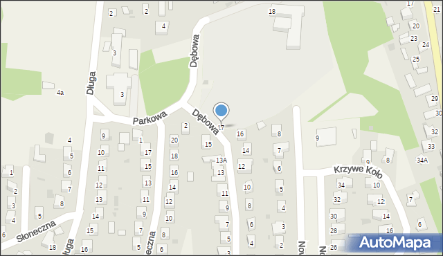 Góra Puławska, Dębowa, 17, mapa Góra Puławska
