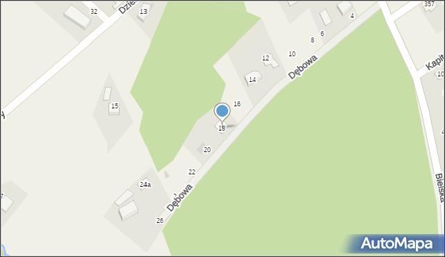 Górki Wielkie, Dębowa, 18, mapa Górki Wielkie