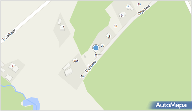 Górki Wielkie, Dębowa, 22, mapa Górki Wielkie