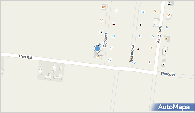 Góry, Dębowa, 18, mapa Góry