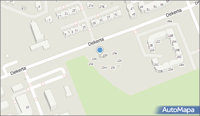 Gorzów Wielkopolski, Dekerta Jana, 10c, mapa Gorzów Wielkopolski
