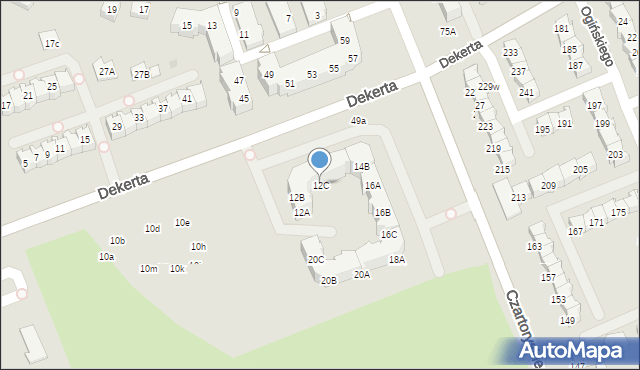 Gorzów Wielkopolski, Dekerta Jana, 12C, mapa Gorzów Wielkopolski