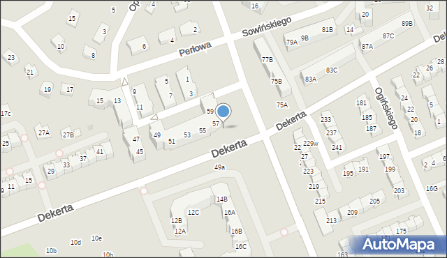 Gorzów Wielkopolski, Dekerta Jana, 57b, mapa Gorzów Wielkopolski